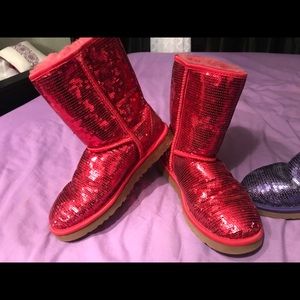 Red sequin Uggs Best reasonable offer !